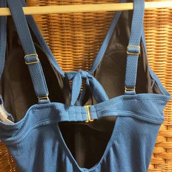 Kona Sol Blue Full Bathing Suit Size 14W - Picture 8 of 11